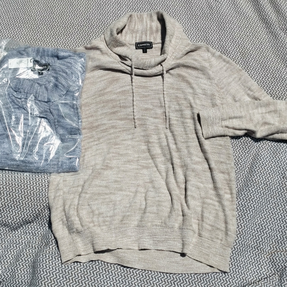 Two (2) EXPRESS Crossover Funnel Neck Sweaters